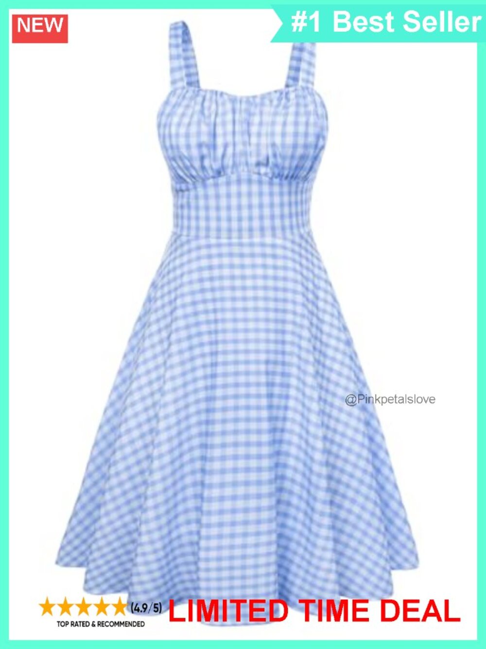 Vintage A-Line Midi Cocktail Party Dress Sleeveless Smocked Sweetheart Neck